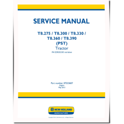 T8.275, T8.300, T8.330, T8.360 and T8.390 Tractors with PST Service Manual (47533607)
