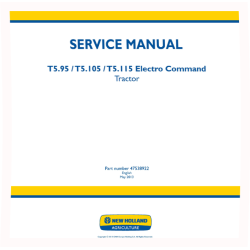 Electro Command T5.105, T5.115 and T5.95 Tractors Service Manual (47538922)