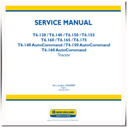 T6.120, T6.140, T6.150, T6.155, T6.160, T6.165, T6.175 incl. AutoCommand Tractors (Europe) Service Manual (47665859)