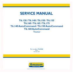 T6.120, T6.140, T6.150, T6.155, T6.160, T6.165,T6.175 incl.AutoCommand Tractor (International Region) Service Manual (47665868)
