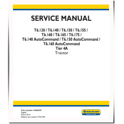 T6.120, T6.140, T6.150, T6.155, T6.160, T6.165, T6.175 incl. AutoCommand T4A Tractor (North America) Service Manual (47665870)