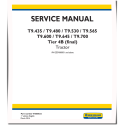 T9.435, T9.480, T9.530, T9.565, T9.600, T9.645, T9.700 Articulated Tractor T4B Final (North America) Service Manual (47680532)
