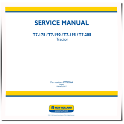 T7.175, T7.190, T7.195 and T7.205 Tier 3 Tractors (Latin America) Service Manual (47770506A)