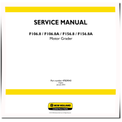 F106.8, F106.8A, F156.8 and F156.8A Motor Graders Service Manual (47829043)