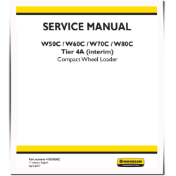 W50C, W60C, W70C and W80C Tier 4A (interim) Compact Wheel Loaders Service Manual (47829080C)