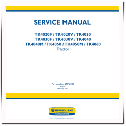 TK4020F, TK4020V, TK4030, TK4030F, TK4030V, TK4040, TK4040M, TK4050, TK4050M, TK4060 Crawler Tractors Service Manual (47830952)