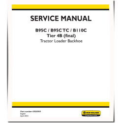 B110C, B95C and B95CTC Tier 4B Final Backhoe Loaders Service Manual (47830959)