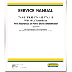 T4.105, T4.115, T4.85 and T4.95 Tractors (North American Edition) Service Manual (47840679)