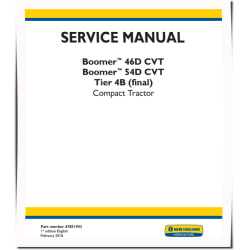Boomer 46D CVT and 54D CVT Tier 4B Final Compact Tractors Service Manual (47851943)