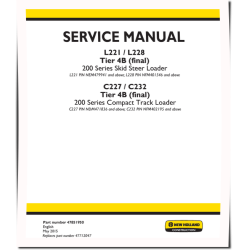 C227, C232 Compact Track Loaders, L221 and L228 Skid Steer Loaders (Tier 4B Final) Service Manual (47851950)