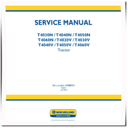 T4020V, T4030N, T4030V, T4040N, T4040V, T4050N, T4050V, T4060N, T4060V up to MY12 Tractors Service Manual (47888351)
