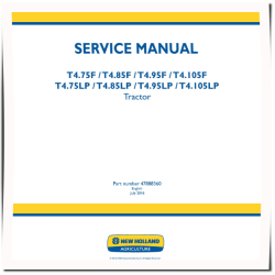 T4.105F, T4.105LP, T4.75F, T4.75LP, T4.85F, T4.85LP, T4.95F and T4.95LP Tractors (Europe, Africa) Service Manual (47888360)
