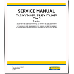 T4.105V, T4.75V, T4.85V and T4.95V Tier 3 Tractors (North American Edition) Service Manual (47888375)