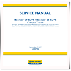 Boomer 30 ROPS and 35 ROPS Compact Tractors (Europe) Service Manual (47916997)