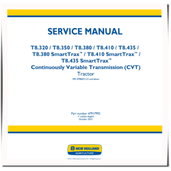 T8.320, T8.350, T8.380, T8.410, T8.435 incl.SmartTrax Tractors with CVT (Europe) Service Manual (47917992)