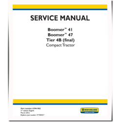 Boomer 41 CAB, 41 ROPS, 47 CAB and 47 ROPS Tier 4B Final Compact Tractors (North America) Repair Manual (47941902)