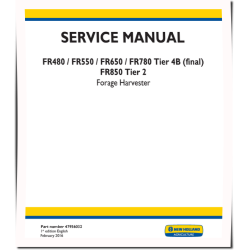 FR480, FR550, FR650, FR780 T4B Final, FR850 T 2 Self-Propelled Forage Harvesters (North America) Service Manual (47956032)