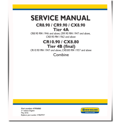 CX8.80, CR10.90 Tier 4B Final and CR8.90, CR9.90, CX8.90 Tier 4A Combines Service Manual (47956065)