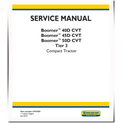 Boomer 40D CVT, 45D CVT and 50D CVT Tier 3 Compact Tractors (North America) Service Manual (47975091)