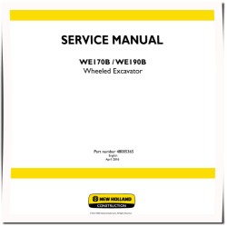 New Holland WE170B and WE190B Wheeled Excavators Service Manual (48005365)