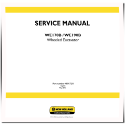 New Holland WE170B and WE190B Wheeled Excavators Service Manual (48017211)