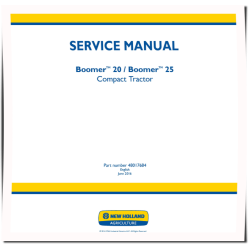 Boomer 20 and 25 Compact Tractors (Europe) Service Manual (48017684)
