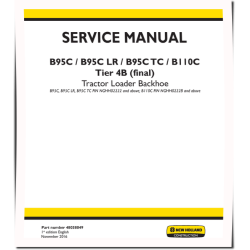 B110C, B95C, B95C LR and B95C TC (PIN. from NGHH02222) Tier 4B Final Backhoe Loaders Service Manual (48038049)