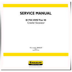 New Holland E175C EVO Tier 3 Crawler Excavators Service Manual (48044247)