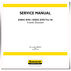 New Holland E485C EVO and E505C EVO Tier 3 Crawler Excavators Service Manual (48044251)