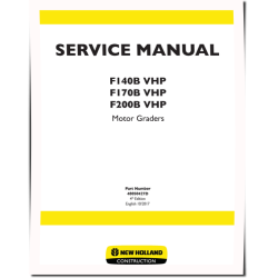 F140B VHP, F170B VHP and F200B VHP Tier 3 Motor Graders (Latin America, South Africa, Asia) Service Manual (48050427D)