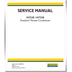 Discbine H7230 and H7330 Mower-Conditioners Service Manual (48068916)
