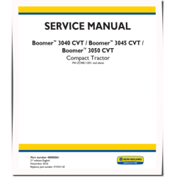 Boomer 3040 CVT, 3045 CVT and 3050 CVT Compact Tractors (North America) Service Manual (48080061)
