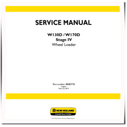 W130D and W170D Stage IV/Tier 4B Wheeled Loaders Service Manual (48083730)