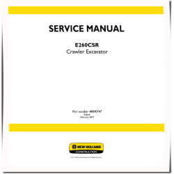 New Holland E260CSR Crawler Excavators Service Manual (48090747)