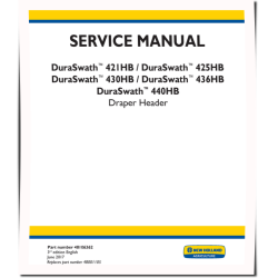DuraSwath 421HB, 425HB, 430HB, 436HB and 440HB Draper Headers Service Manual (48106362)