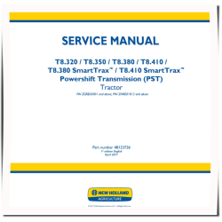 T8.320, T8.350, T8.380, T8.410, SmartTrax T8.380 and T8.410 Tier 4B Tractors with PST (Europe) Service Manual (48123726)