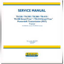 T8.320, T8.350, T8.380, T8.410, SmartTrax T8.380 and T8.410 Tier 2 Tractors with PST (Export) Service Manual (48123737)