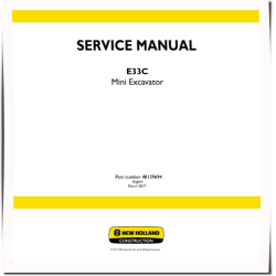 New Holland E33C Tier 4 Final Compact Excavators Service Manual (48139694)