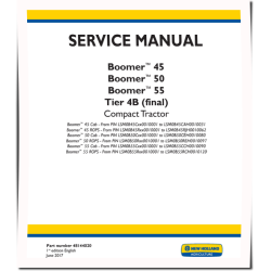 Boomer 45, 50 and 55 Tier 4B Final Compact Tractors (North America) Service Manual (48144020)