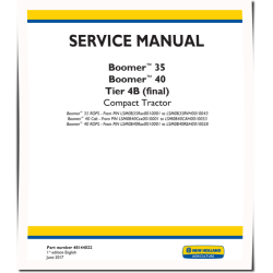 Boomer 35, 40 Tier 4B Final Compact Tractors (North America) Service Manual (48144022)