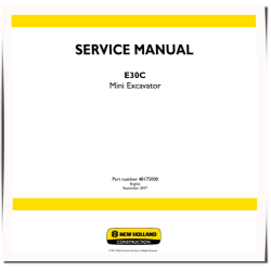 New Holland E30C Tier 4 Final Compact Excavators (European Edition) Service Manual (48175000)