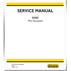New Holland E30C Tier 4 Final Compact Excavators (North American Edition) Service Manual (48175005)