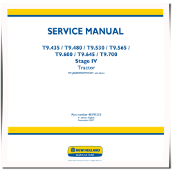 T9.435, T9.480, T9.530, T9.565, T9.600, T9.645 and T9.700 Stage IV Articulated Tractors (Europe) Service Manual (48193210)