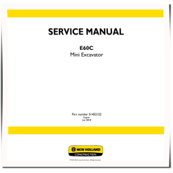 New Holland E60C Tier 4 Final Compact Excavators (European Edition) Service Manual (51452122)