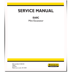 New Holland E60C Tier 4 Final Compact Excavators (North American Edition) Service Manual (51452135)