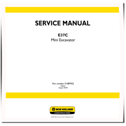 New Holland E37C Tier 4 Final Compact Excavators (European Edition) Service Manual (51487922)