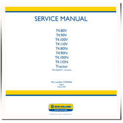 T4.80N, T4.80V, T4.90N, T4.90V, T4.100N, T4.100V, T4.110N, T4.110V Tractors (Export) Service Manual (51523366)