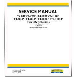 T4.80F, T4.80LP, T4.90F, T4.90LP, T4.100F, T4.100LP, T4.110F, T4.110LP iT4A Tractors (N.America) Service Manual (51526006)