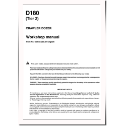 D180 Tier 2 Crawler Dozers Workshop Manual (6040239001)