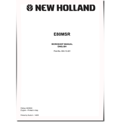 New Holland E80MSR Crawler Excavators Workshop Manual (60413421)
